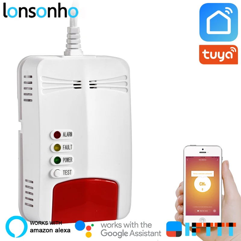 

Lonsonho Wifi Gas Sensor Gas Leak Detector Alarm Tuya Smart Life App Smart Home Security Works With Alexa Google Home IFTTT