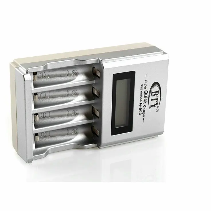 Original N-903 Digital Intelligent AAA 1.2V 16340 RCR123 14500 AA 4 Slots Battery Charger EU US Adapter | Электроника