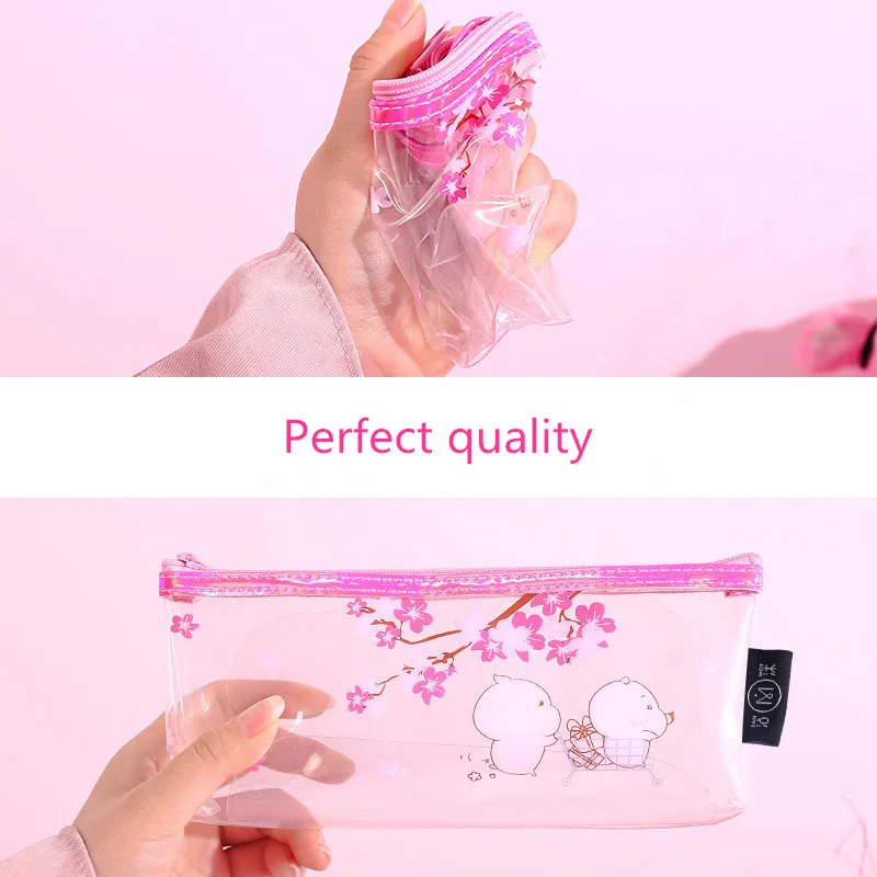 

Transparent pencil case PU leather kalemlik Kawaii trousse scolaire stylo pencilcase estuche school supplies kalem kutusu