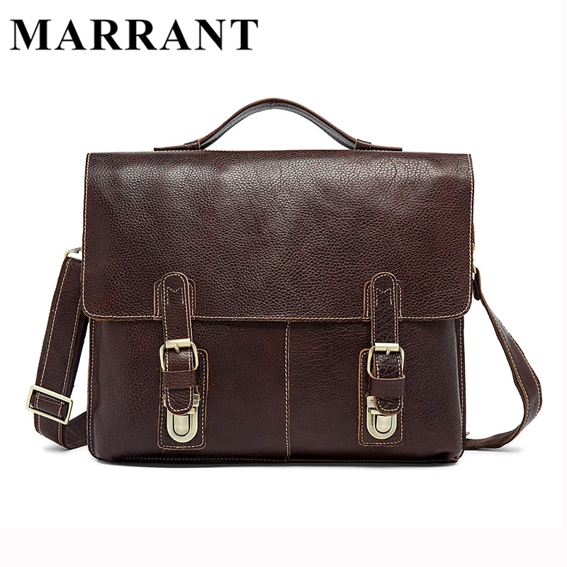 MARRANT Men Bag Genuine Leather Fashion Man Messenger Bags Cowhide Leather Crossbody Shoulder Handbag Male Business Bag 9112