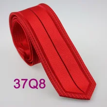 Yibei Coachella Галстуки красный галстук узкий с пунктирными границы в Вертикальную Полоску Галстук Узкие жаккардовые ткани Gravatas де Седа Classica