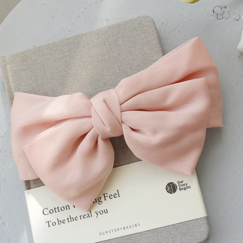 Hot Selling Big Large Barrette Bow Hairpin For Women Girls Hairgrips Satin Hair Bow Ladies Hair Clip New Cute Hair Accessories