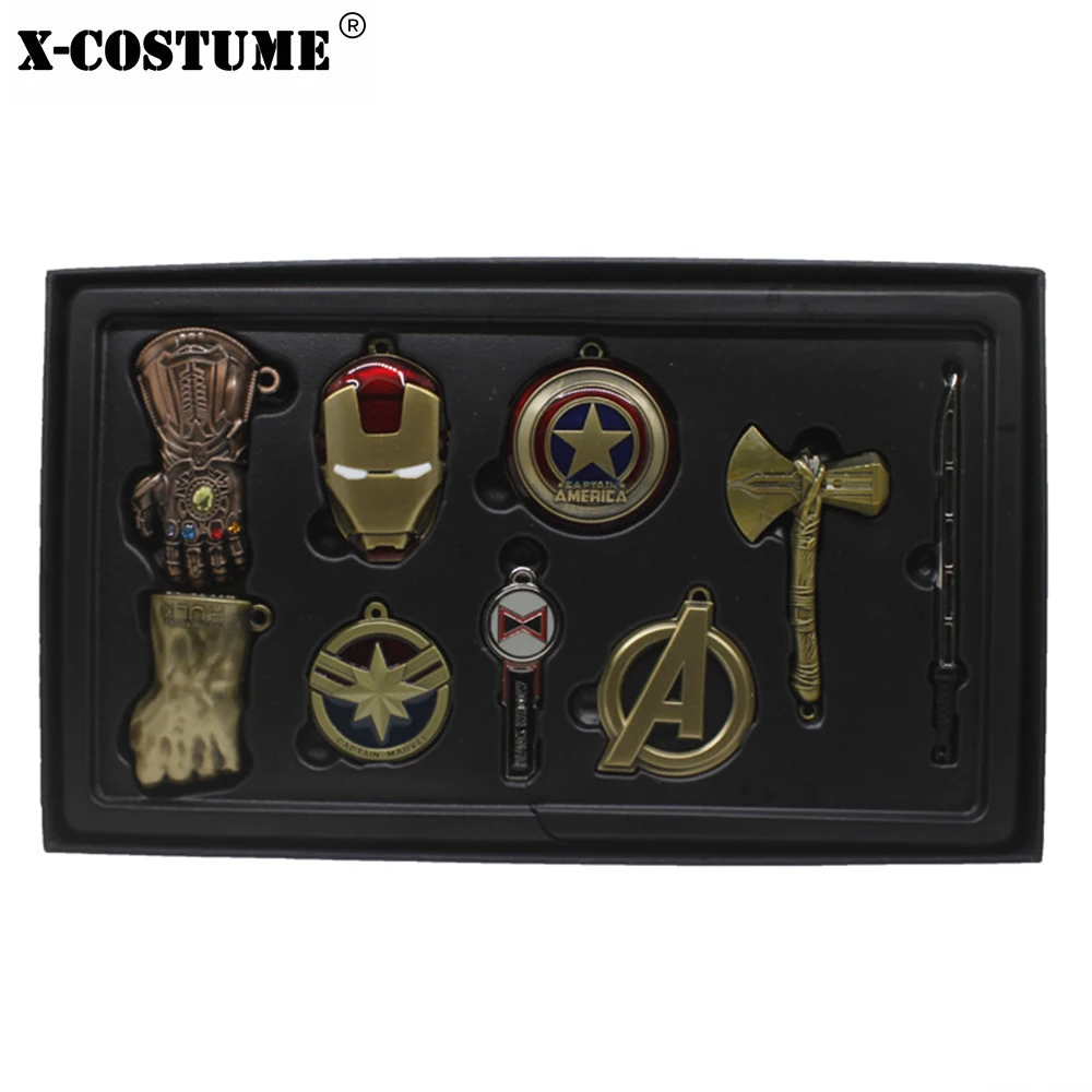 

Xcoser Avengers Keychain Set Cosplay Collections Newest 2019 Cosplay Accessories Halloween Gift for Fans and Lovers