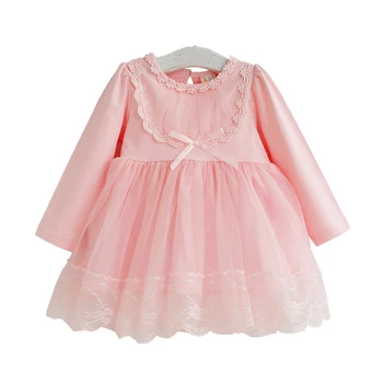 

BRAND Spring Girls Dresses Baby Lace Princess Dress Children Cotton Long Sleeve Ball Gown Infant Clothing 12M-36M