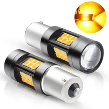 Buy 20W 12V 1156 LED Bulbs 1156 BAU15S PY21W LED 3030 SMD 27 LED Bulb Amber Yellow LED Car Auto Backup Turn Signal Reverse Light Free Shipping