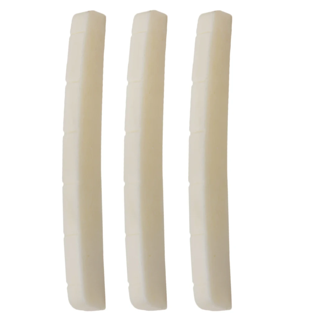 3x Buffalo Bone Ivory Curved Slotted Bone Nut for Fender Stratocaster Tele Guitar