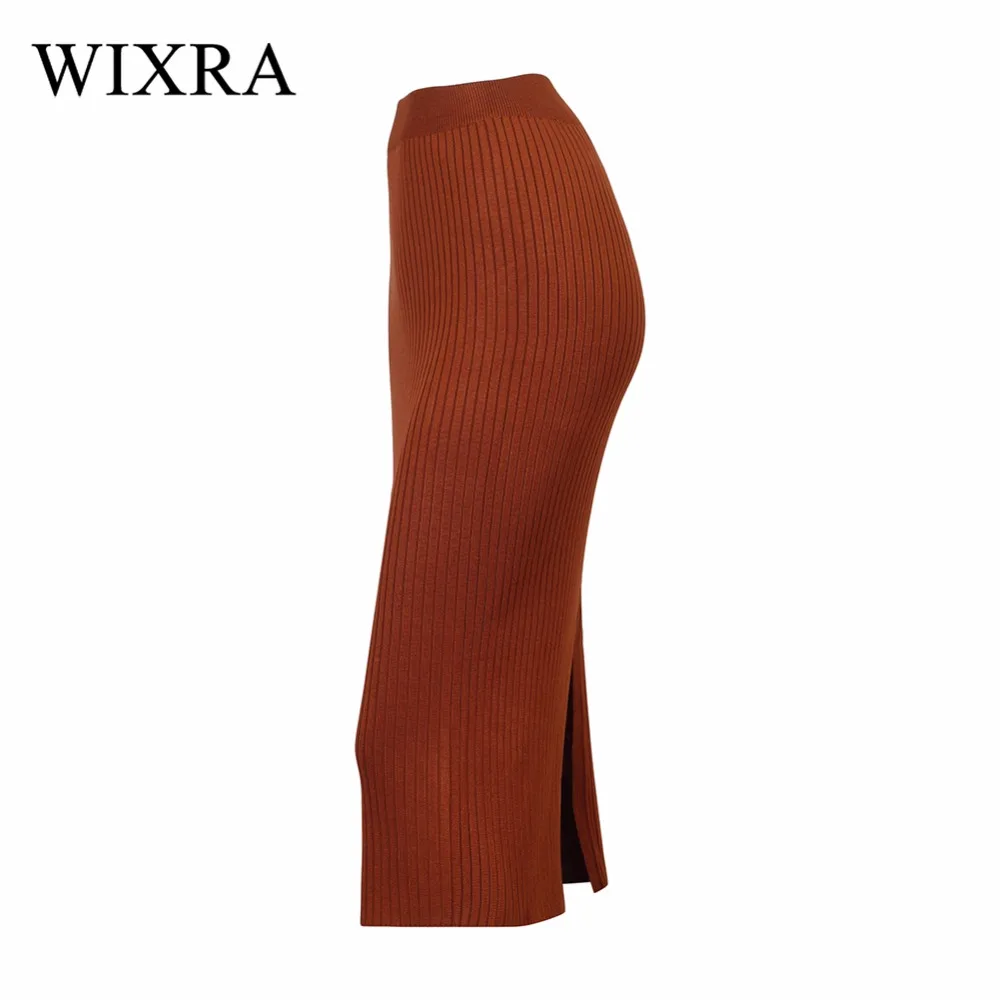 Женская Базовая юбка карандаш Wixra повседневная облегающая шерстяная вязаная
