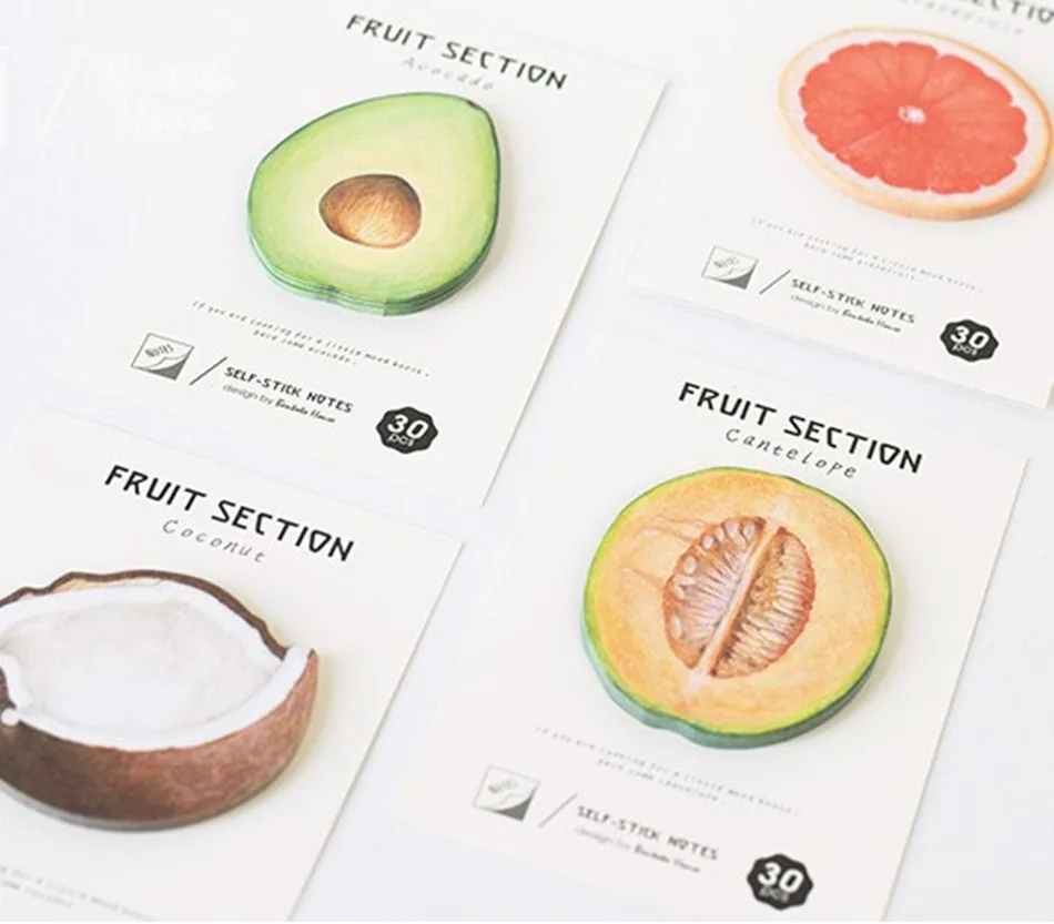 New cute Japanese fruit notepad paper sticky message note Memo pad in