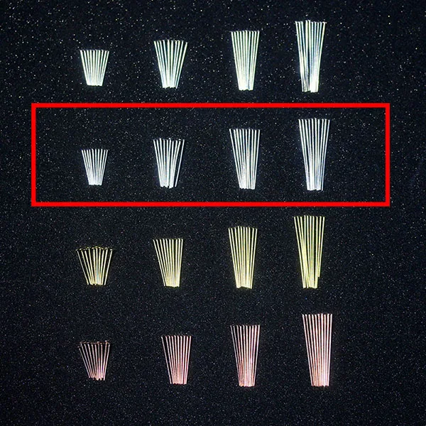 10Pcs) Sterling Silver 925 Flat Head Pins for DIY Jewelry Making Findings Accessories in Rose gold and Silver color Wholesale - Цвет: Rhodium Plated