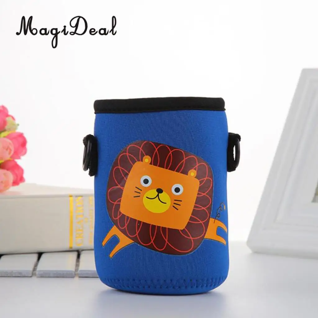 MagiDeal Insulated Water Bottle Sleeve Cartoon Animal Drink Bottle Covers Kids - Build-in Carrying Strap