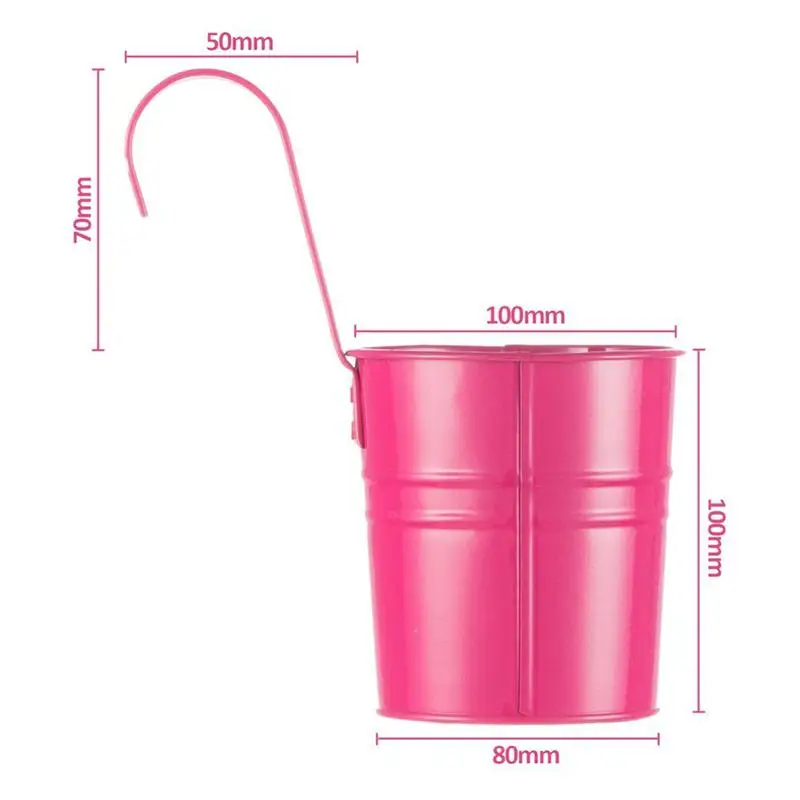 Металлическое ведро цветочные горшки висячие крюк кашпо горшок балкон садовые растения держатели цветов(случайный цвет