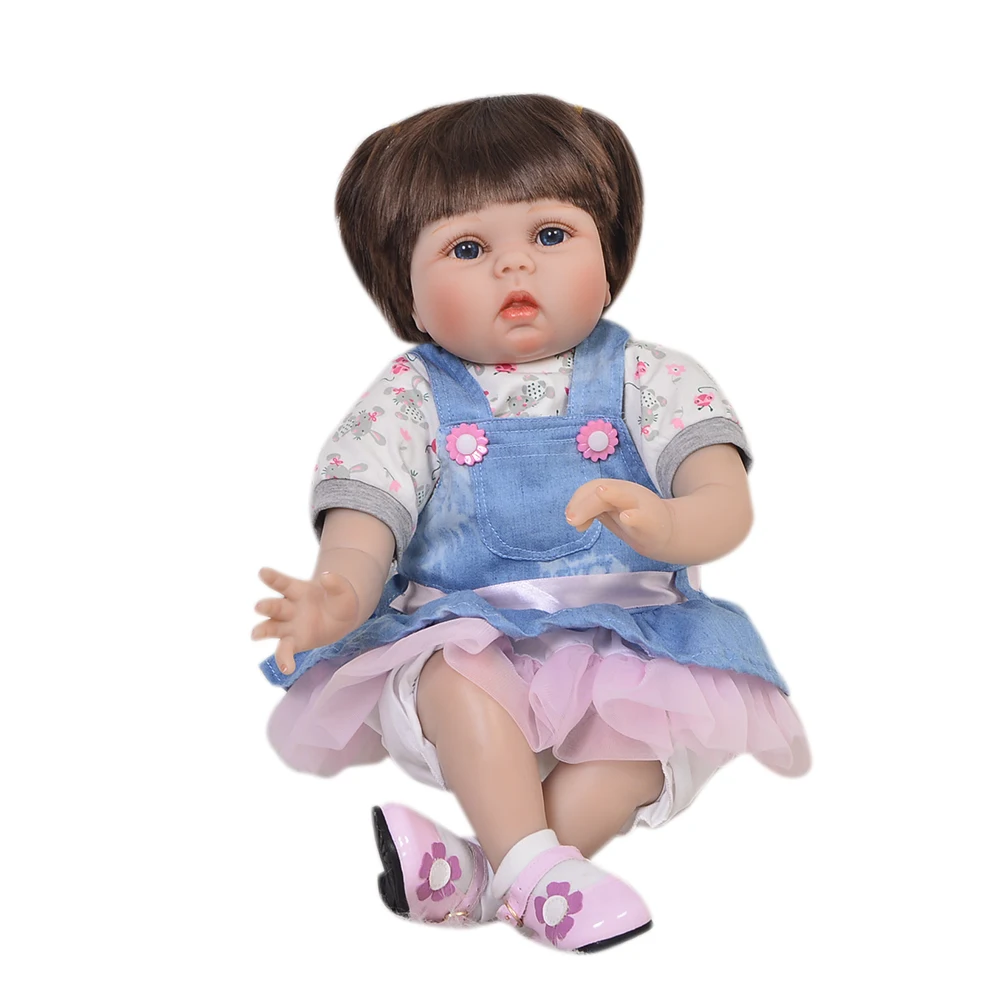 

Wholesale 22 Inch 55 cm Real looking Dolls Reborn Soft Silicone Body Babies Reborn Doll For Girl Kids Playmates XMAS Gift