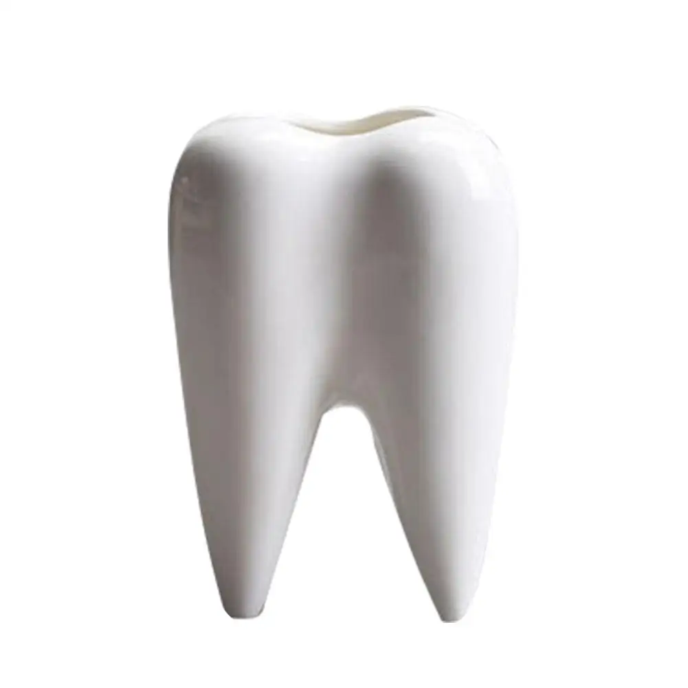 Инновационный белый керамический зуб форма суккулентов цветочный горшок современный дизайн Плантатор корзина ваза декор