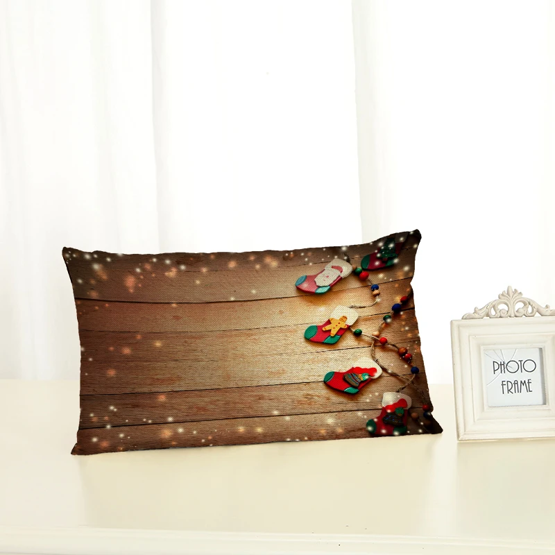 

Christmas Style Cushion Covers Home decoration 30x50 Decorative Beige Linen Pillow Case