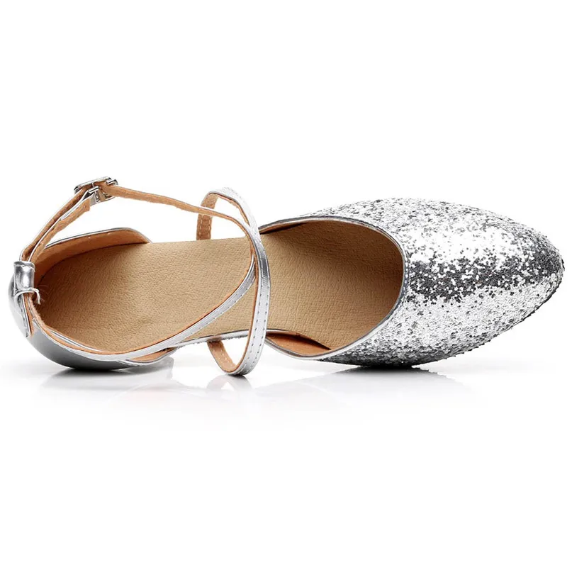 Women Dance Shoes Rumba Waltz Prom Ballroom Latin Salsa Dance Shoes Square Toe Wrap Dancing Shoes 5cm Heel #2P09 (23)