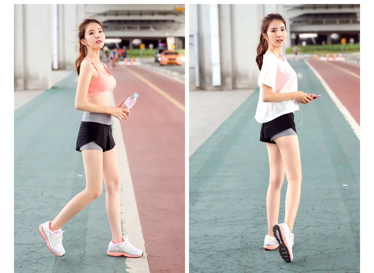 

Three piece suit Yoga suit Cultivate oneself Bras Gauze motion Breathable smock shorts Fitness wear