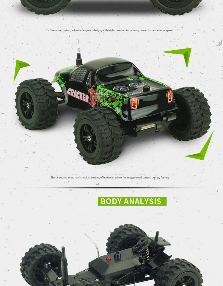 Новые virhuck 1:32 Масштаб Rc Monster Truck дистанционного Управление колясок большое колесо внедорожник