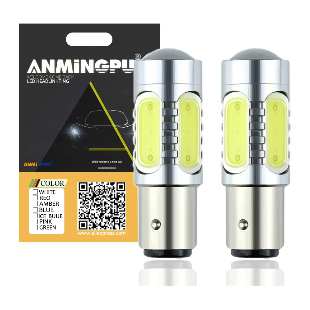 

ANMINGPU 2pcs Signal Lamp 1157 Led P21/5w Bay15d Led Bulb Car Led Lights Brake Tail Lamps 12V White Yellow Red Parking DRL Lamp