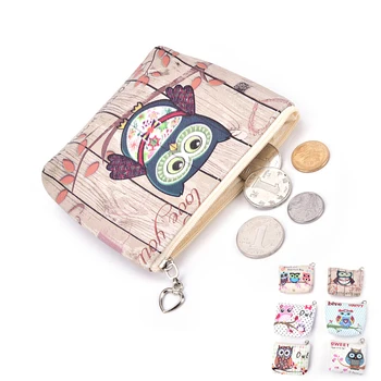 

New Unisex Men Women PU Leather Zipper Coin Purse For Kids Cute Owl Small Coin Wallet Pouch Girls' Kawaii Animal Card Key Bag