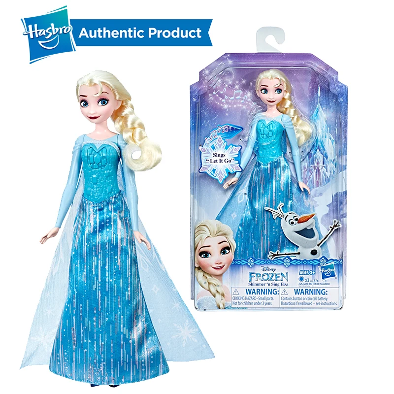 Hasbro Disney Frozen Shimmer 'n Sing Elsa поющая кукла frozen toys Dress up Games|Игровые фигурки и
