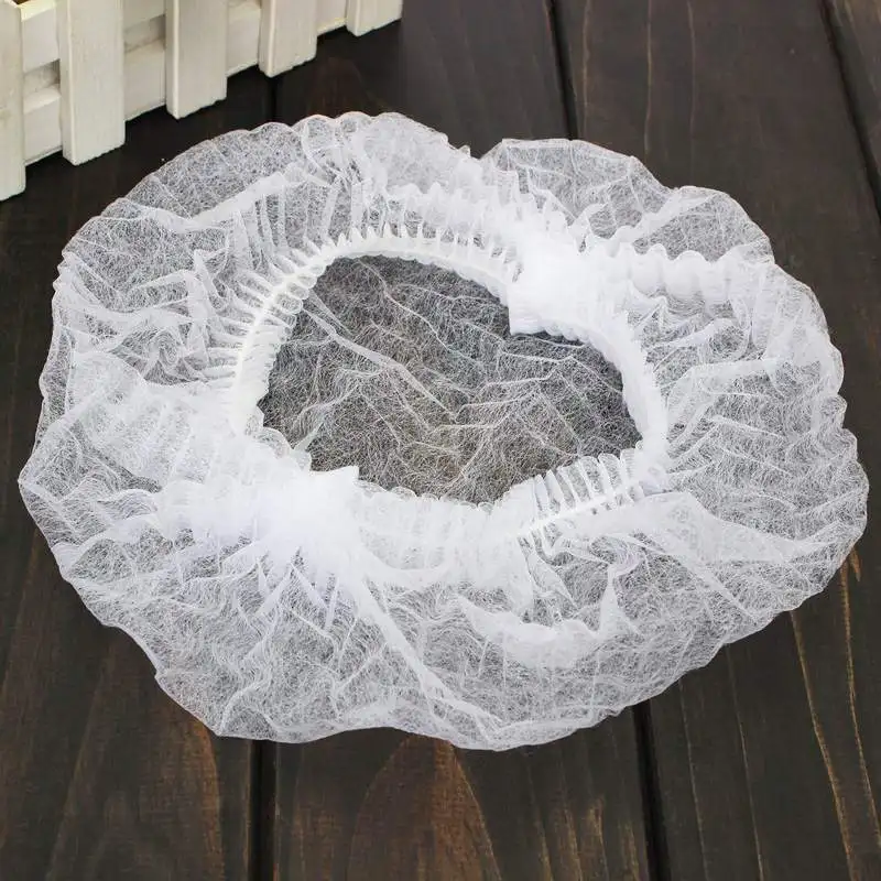 

100pcs/set Disposable round Bouffant Cap hair net spa Sunless Spray Tanning Tan white