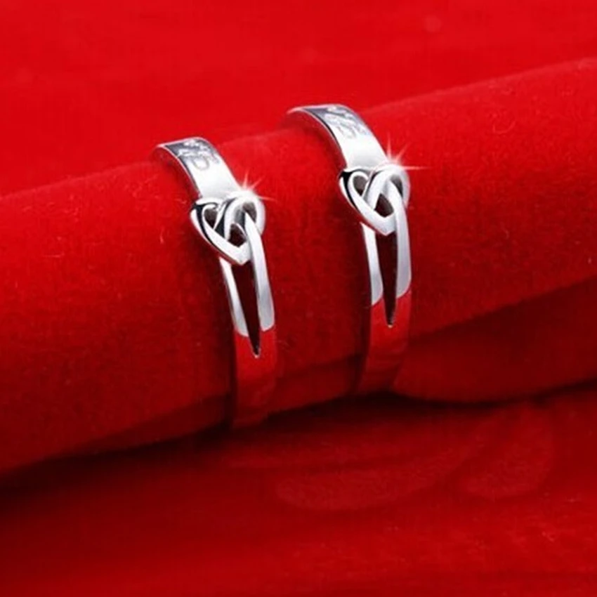 Couples ring temperament concentric openings on the ring carved word love fashion jewelry wedding ring a pair of sell