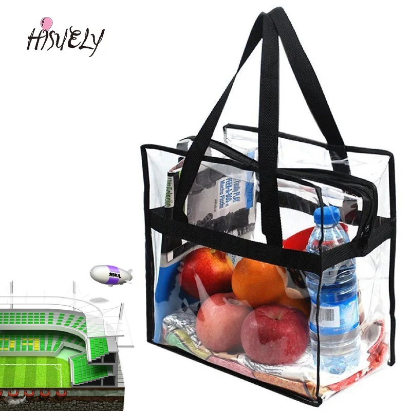 

2019 Transparent PVC Handbag Travel Large Capacity Men Women Wash Bag Multifunctional Makeup Bag Tote Waterproof Big Beach Bag