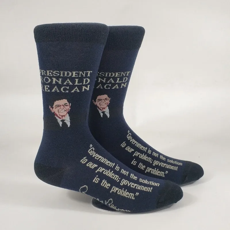 Мужские забавные носки с изображением Дональда Трампа Обамы, американский размер 8-10, европейский размер 41-43