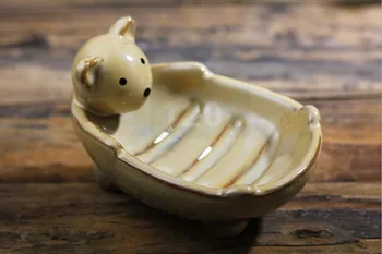 

Bathroom Soap Dishes Creative Bear Cow Sheep Frog Soap Holder Stand Box Home Decoration