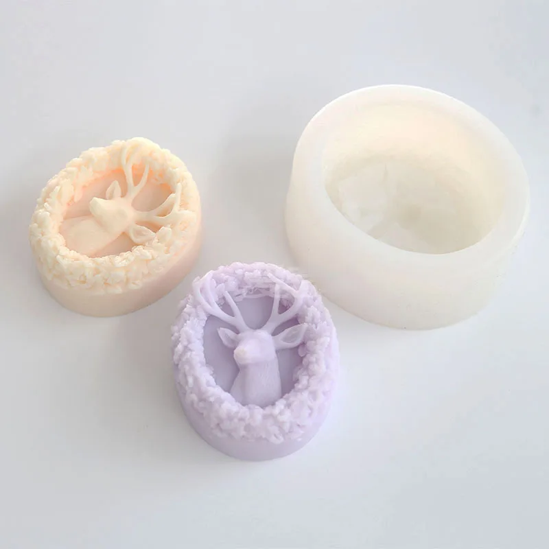 

Christmas Elk Design Soap Silicone Mold Deer Shape Handmade Making Soap Molds Craft Tools