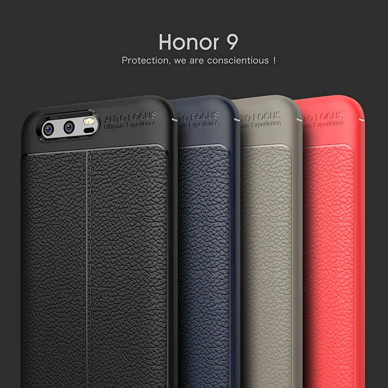 

Carbon Leather Silicon Case for Huawei Honor 9 Cover on Honor 9 Soft Tpu Coque Fundas Capa on Honor 9 Thick Falling Shell