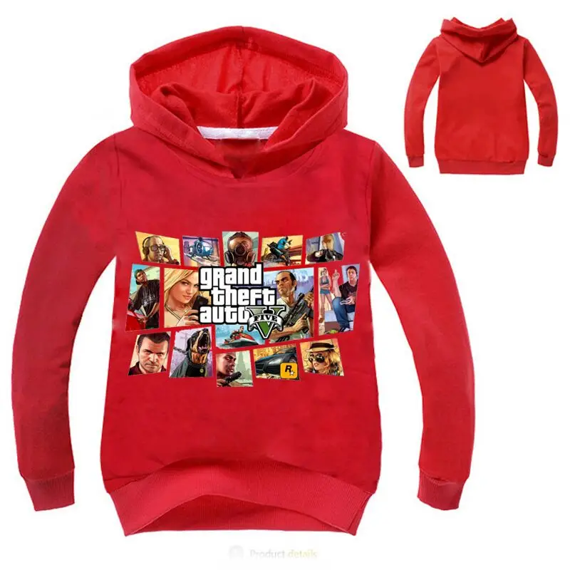 Grand Theft Auto GTA детская футболка детская Street с длинным рукавом футболки Детские Толстовка для мальчиков девушки хлопок мультфильм Толстовка футболки