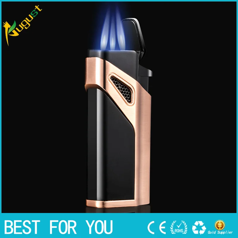 

Jobon Creative Compact Jet Gas Lighter Torch Lighter Windproof Metal Lighter Blue fire 1300 C Cigarette Accessories