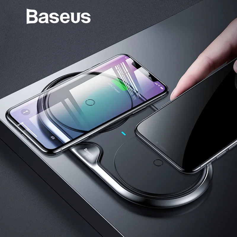 Baseus 10W Dual Seat Qi Wireless Charger For iPhone X 8 XR Samsung S10 S9 Note 9 8 Huawei P30 P30pro Fast Wireless Charging pad Baseus 10W Dual Seat Qi Wireless Charger For iPhone X 8 XR Samsung S10 S9 Note 9 8 Huawei P30 P30pro Fast Wireless Charging pad