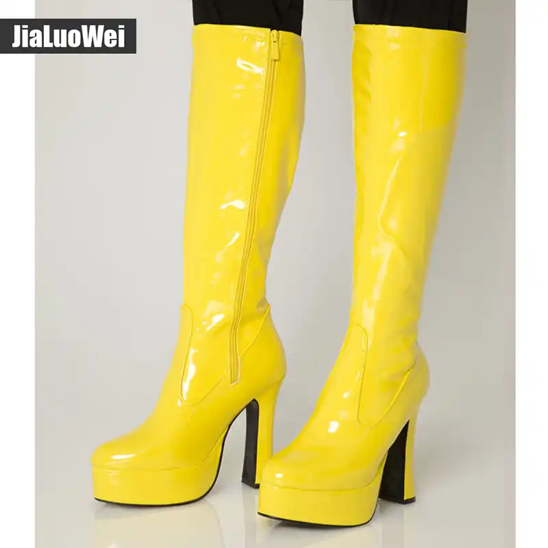 yellow gogo boots