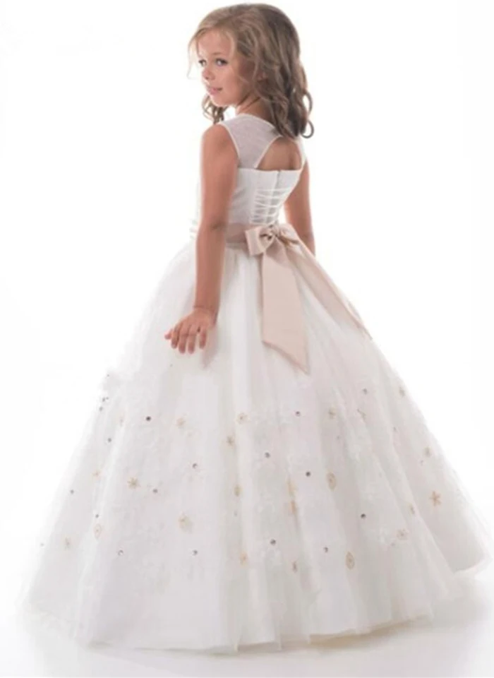 Эксклюзивное платье с цветочным узором для девочек на заказ, винтажное платье принцессы с жемчужинами для маленьких девочек на свадьбу