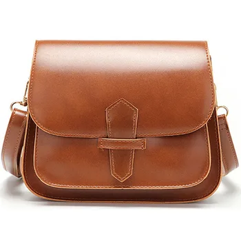 

Handbags New saddle bag female simple retro oil wax leather Messenger bag shoulder bag
