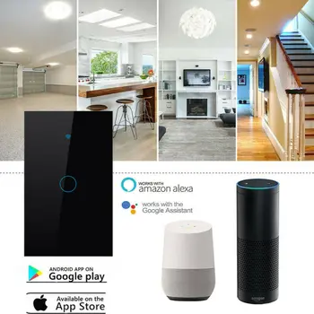 

1Gang Smart Home WiFi Touch Light Wall Switch Panel For iOS Alexa APP UK STOCK