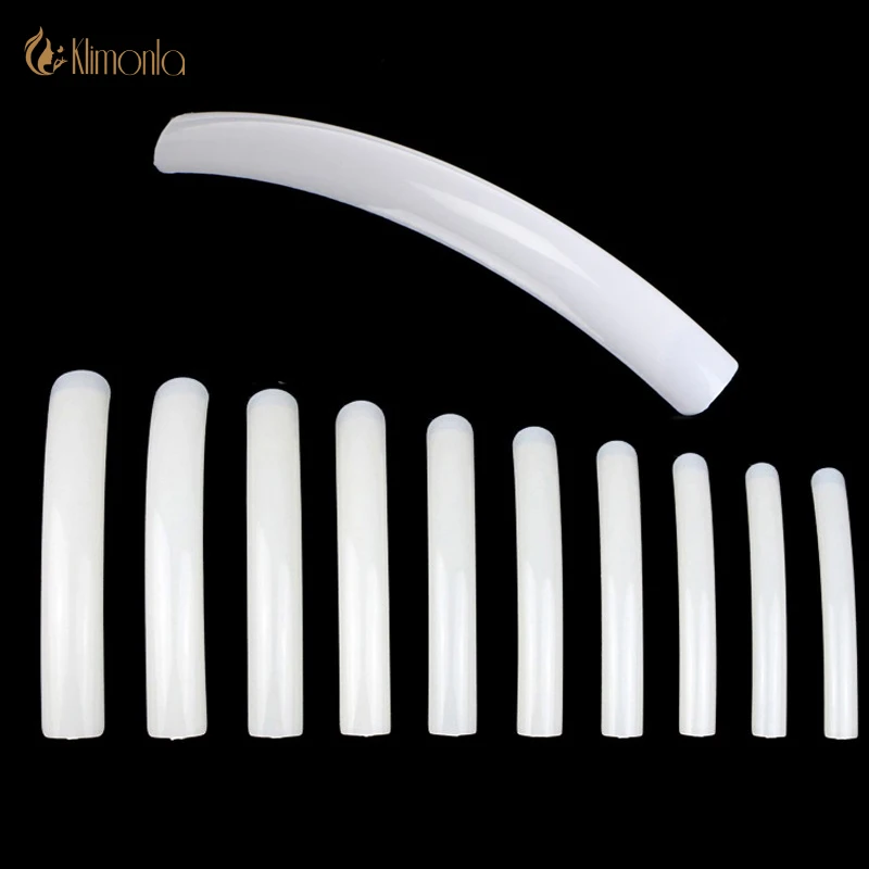 

500Pcs/Bag LONG Salon Nail Tip Artificial Nails Half Cover False Nail Natural French Acrylic Nail Art Tips Professional Tools