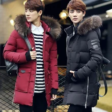 HOCO Мужская распродажа более длинная белая утка вниз с капюшоном тренд