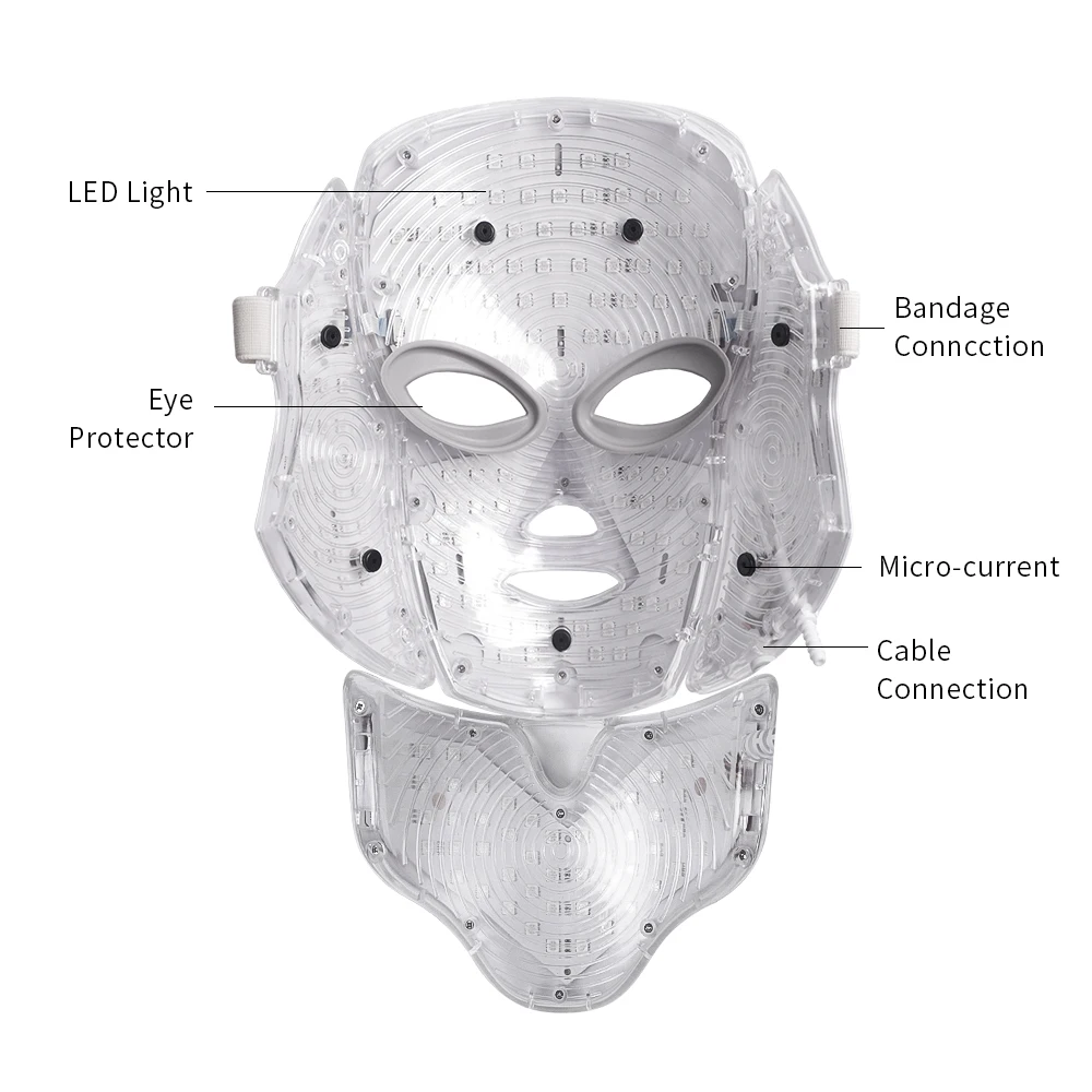 Foreverlily светодиодный маска для лица терапия 7 цветов маска для лица машина фотонная терапия светильник уход за кожей удаление морщин акне Красота лица