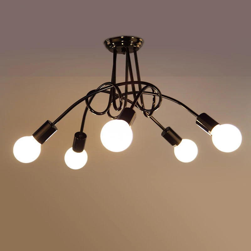 Modern Creative Iron Ceiling Lamp LED E27 Lighting Japanese Korean Style Living Room Bedroom