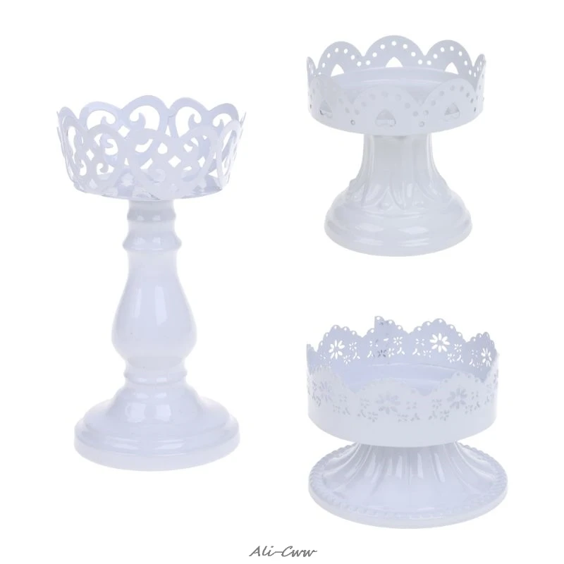

1 Pc Elegant White Iron Metal Cupcake Cake Stand Wedding Birthday Dessert Holder Display Party Decoration
