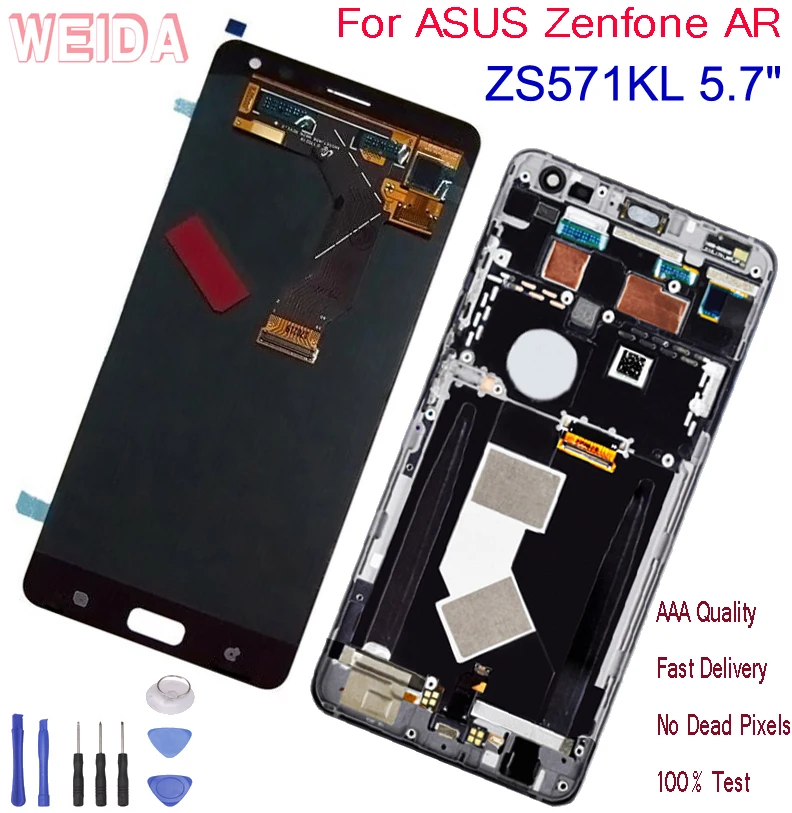 

ЖК-дисплей 5,7 дюймов для ASUS Zenfone AR ZS571KL V570KL, дисплей с сенсорным экраном в сборе, сменная рамка для ASUS ZS571KL, оригинал