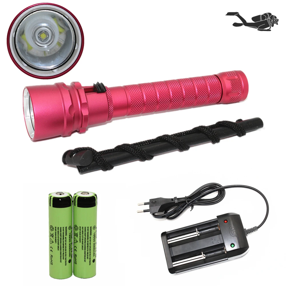 

Underwater scuba diving flashlight 18650 Powerful dive light XM-L2 LED torch Waterproof lanterna Stepless dimming lighting