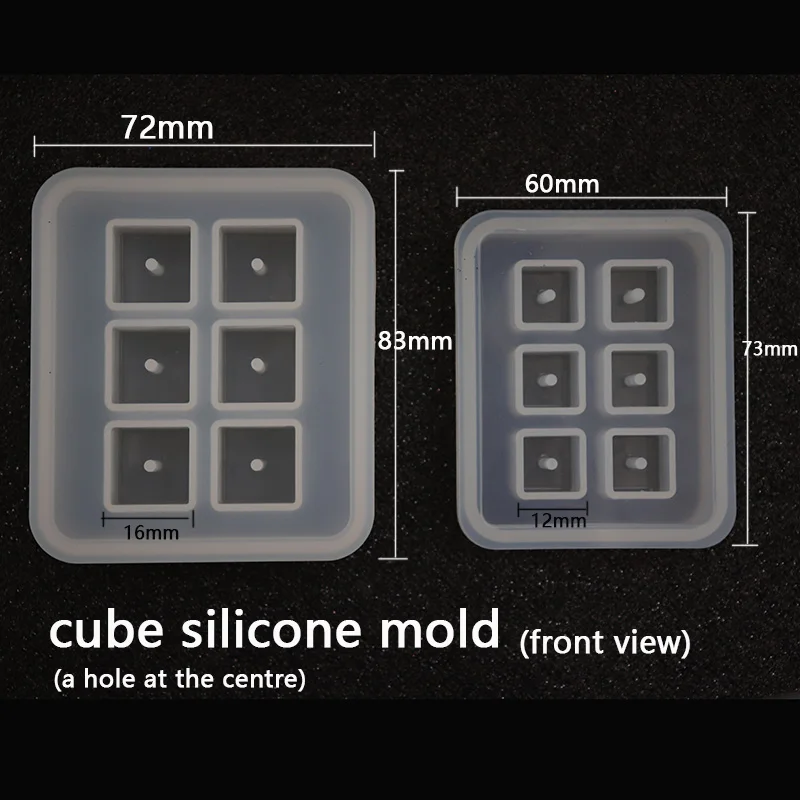 

New Transparent Rectangle Silicone Beads Mould Square Ball 6 Hanging Holes DIY Epoxy Jewelry Mold resin molds for jewelry