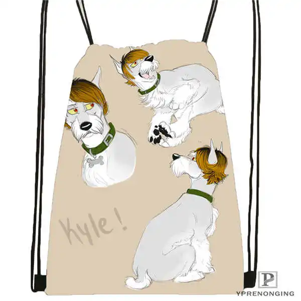 Drawstring Backpack Пользовательские Bathe Schnauzer шаг походная сумка на шнурке милый рюкзак дети ранец(черная спина) 31x40 см#180531-03-34 - Цвет: Drawstring Backpack
