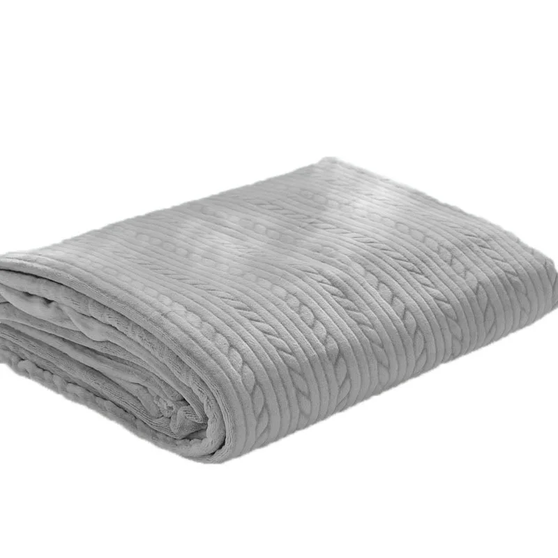 

Nordic style stripes Flannel Throw Good Quality Home Textile Air Room Autumn/Winter Use Warm Soft Flannel blanket