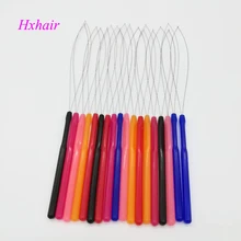 100 шт пластиковые ручки Нитевдеватель/проволока из нержавеющей стали/тянущиеся микро кольца со звеньями/инструменты для наращивания волос