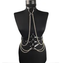 Жгут белье кожаные ремни для женщин воротник Связывание цепи пояс пастельные готические Arnes Mujer Интимо сексуальные эротические подтяжки подвязки